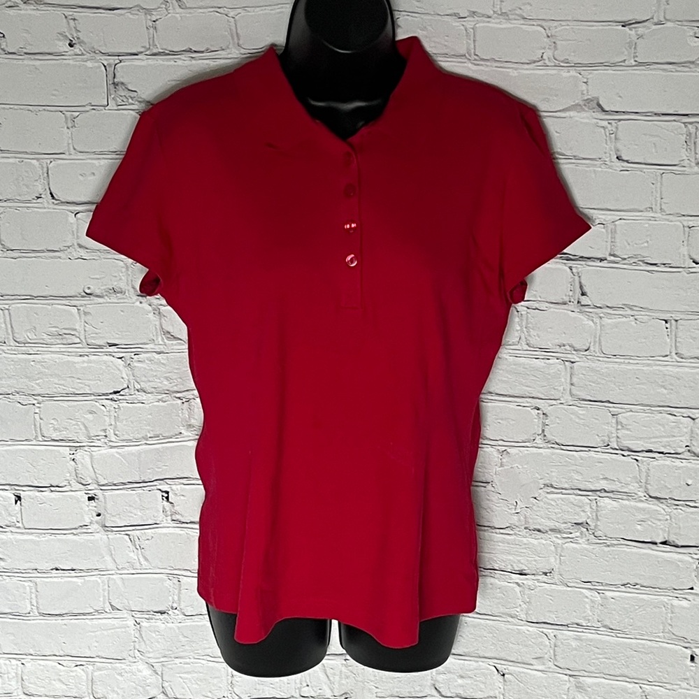 Riders by Lee Women's Red Button Down Shirt